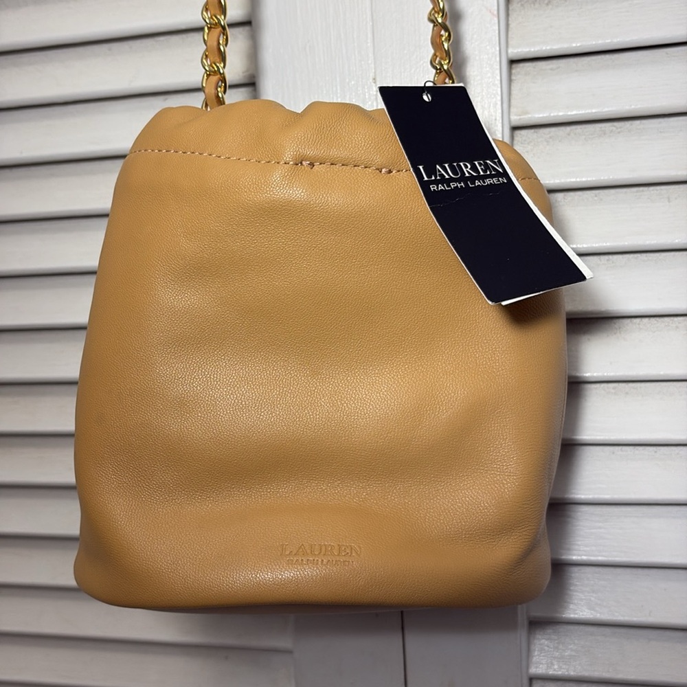 Lauren, Ralph Lauren NWT Drawstring Crossbody Resort Buff - NEW - Picture 5 of 9